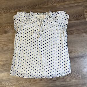 Haver + Blair London Polka Dot Ruffle Blouse Women’s M